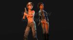  1girl 3d 3d_model artist_watermark ass bottomless breasts casual clementine_(the_walking_dead) clothing dark_skin firearm handgun hat human light-skinned_female magmallow model_sheet short_hair source_filmmaker the_walking_dead the_walking_dead:_the_final_season the_walking_dead_game topless weapon 