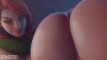 1boy 2girls anal anal_penetration ass_slap big_breasts big_penis blue_skin bouncing_ass bouncing_breasts bubble_butt cowgirl_position creampie cum_in_ass cum_inside cumdrip dirty_talk dota dota_2 fennochik green_eyes luna_(dota) moaning purple_eyes red_hair thick_thighs windranger