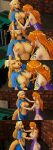  2_girls 3d animal_ears big_breasts blonde_hair breasts multiple_girls nami_(one_piece) nipples one_piece open_mouth oral wanda_(one_piece) wanereart3d yuri 