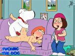 age_difference big_breasts breasts brian_griffin cartoon_milf cheating_wife erect_nipples erect_penis family_guy glasses hat lois_griffin masturbation meg_griffin pussy_juice shaved_pussy spread_legs thighs topless_(female) vaginal