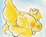 1girl 2020s 2023 alphys alphys_(undertale) anthro anthro_only big_breasts big_thighs breasts breasts_bigger_than_head chubby chubby_female dinosaur dinosaur_girl fat feet_out_of_frame female_anthro female_only glasses hand_under_breast legs_apart lizard lizard_girl lizard_tail monster monster_girl navel nipples non-mammal_breasts non-mammal_navel non-mammal_nipples nondelismell nude overweight overweight_anthro overweight_female pussy reptile reptile_girl reptile_tail scalie solo_anthro solo_female spread_legs tail thick_thighs thighs twitter undertale undertale_(series) yellow_body yellow_skin