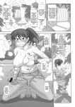  1futa big_breasts big_penis bikini_down breasts_out_of_swimsuit comic exposed_penis fapping fondling_self futanari kurenai_yuuji masturbation mikage_kyouko mist monochrome one-piece_swimsuit penis_out ponytail pool steam swimming_pool swimsuit_down underwater undressing 