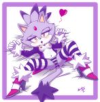 belly blaze_the_cat blush hair midriff nancher navel purple purple_hair sega sonic_the_hedgehog_(series) yellow_eyes