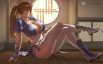  1girl absurd_res alluring ass beautiful big_breasts breasts brown_eyes brown_hair cleavage dead_or_alive dead_or_alive_2 dead_or_alive_3 dead_or_alive_4 dead_or_alive_5 dead_or_alive_6 dead_or_alive_xtreme dead_or_alive_xtreme_2 dead_or_alive_xtreme_3_fortune dead_or_alive_xtreme_beach_volleyball dead_or_alive_xtreme_venus_vacation fuckable hair_ribbon high_res hot insanely_hot inviting inviting_to_sex kasumi_(doa) lips long_hair looking_at_viewer naked_under_clothes ninja no_bra no_panties no_underwear nude_underneath pelvic_curtain ponytail ribbon seductive sexy short_sleeves sitting stockings sword tecmo thick_thighs thighs tomo_eokaiteru weapon window wooden_floor 