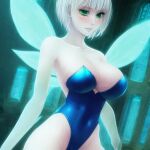  adara_the_sprite ai_generated dragon_rage fairy_wings green_eyes leotard sprite white_hair wings 