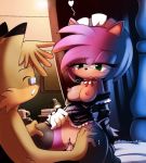 amy_rose blush breasts cum green_eyes maid nancher sega sex sonic_the_hedgehog_(series) vaginal