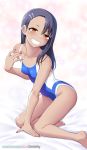  1girl dark-skinned_female dark_skin female_only geewhy ijiranaide_nagatoro-san nagatoro_hayase one-piece_swimsuit solo_female swimsuit 