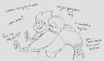 1boy 1boy1girl 1girl 1girl1boy 2017 alphys animated_skeleton anthro breast_grab clothed dinosaur dinosaur_girl duo english_text female female_anthro from_behind grabbing_breasts grabbing_from_behind hetero holding_object holding_pencil hoodie hugged_from_behind hugging hugging_from_behind implied_erect_penis implied_erection lab_coat labcoat lameandashamed lizard lizard_girl male male/female monochrome monster monster_girl pencil reptile reptile_girl salphys sans sans_(undertale) sansphys scalie scalie_female skeleton sketch straight test_tube text undead undertale undertale_(series)