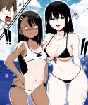 1boy 1girl 2_girls anetoro_(ijiranaide_nagatoro-san) anetoro_(please_don't_bully_me,_nagatoro) asymmetrical_docking bikini comic dark_skin first_porn_of_character hachiouji_naoto ijiranaide_nagatoro-san nagatoro_hayase naoto_hachioji_(senpai) one-piece_tan outside please_don't_bully_me,_nagatoro sister_and_sister sisters slutty_outfit tan tan_line