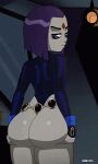 1girl 1girl 1girl ass bard-bot big_ass clothing cosplay dat_ass dc_comics favorite female_focus gif rachel_roth raven_(dc) teen_titans