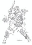 1girl alluring breasts cassandra_alexandra female_only human medium_breasts monochrome naga26 open_mouth project_soul shield short_hair silf sketch soul_calibur soul_calibur_ii soul_calibur_iii soul_calibur_vi sword torn_clothes wardrobe_malfunction