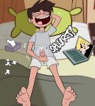  1boy 1girl computer croc_(artist) cum fapping male_only marco_diaz masturbation nude star_butterfly star_vs_the_forces_of_evil 