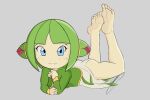 1girl 1girl ass ass_cleavage bare_legs barefoot blue_eyes butt_crack cosmo_the_seedrian dress feet feet_up female_focus female_only furry green_hair grin leg_lift legs legs_up looking_at_viewer presenting_feet sega simple_background simple_shading skirt skirt_around_one_leg smile sonic_the_hedgehog_(series) sonic_x thighs wrong.pattern