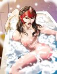 1girl 1girl ass avengers bare_shoulders bath bathing bathroom bathtub belly big_breasts breasts brown_eyes brown_hair comic_book_character eyelashes female_focus female_only high_resolution hips legs lips long_hair marvel marvel_comics mature mature_female mutant_(marvel) nipples scarlet_witch solo_female solo_focus superheroine tagme thighs topless very_high_resolution wadevezecha wanda_maximoff wet x-men