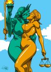 duo kaywest kissing lady_justice lady_liberty