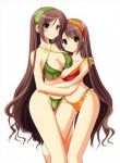  2_girls 2girls absurd_res absurdres arm arms art asymmetrical_docking azuma_yuki babe bare_legs bare_shoulders between_legs big_breasts bikini blush breast_press breasts brown_eyes brown_hair cleavage collarbone criss-cross_halter female green_bikini green_swimsuit hairband halter_top halterneck high_res highres hug huge_breasts hugging incest large_breasts legs looking_at_viewer midriff multiple_girls navel neck orange_bikini orange_swimsuit shiny shiny_skin siblings simple_background sisters smile standing swimsuit twincest twins very_long_hair white_background yuri 