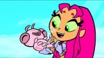  animal animal_genitalia armour beastiality cum_on_face edit edited green_eyes handjob maxcat_(artist) orgasm pink_hair screenshot_edit silkie smile starfire teen_titans teen_titans_go zoophilia 