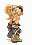  activision anthro bandicoot breasts coco_bandicoot cosplay crash_bandicoot_(series) crossover crossover_cosplay delux edit fiolina_germi fiolina_germi_(cosplay) furry gun metal_slug nipples open_clothes open_shirt snk tagme 