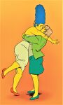 edna_krabappel galacticgoodie kissing marge_simpson the_simpsons yellow_skin yuri