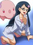 awa glasses labcoat makomo_(pokemon) munna pokemon pokemon_(game) pokemon_black_and_white pokemon_bw