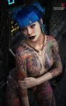  10:16 1girl 3d 3d_(artwork) 4k black_nails blue_hair breast_tattoo breasts chain cheri_nowlin cyberpunk cyberpunk_2077 dark_lips dark_lipstick erect_nipples female_focus female_only freckles freckles_on_face looking_away makeup night nipples open_eyes outside painted_nails panties patreon patreon_username roosterart solo_female solo_focus subscribestar subscribestar_username tattoo tattoo_on_breast tattoo_on_legs tattooed_arm tattoos video_game video_game_character video_game_franchise white_panties 