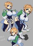 big_breasts big_breasts blonde_hair blue_eyes breasts disgaea elf_ears gigantic_breasts hips huge_breasts impossible_clothes impossible_clothing impossible_shirt looking_at_viewer magic_knight_(disgaea) pointy_ears stockings tight tight_clothes tight_clothing tight_shirt