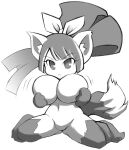 animal_ears big_breasts big_breasts bimbo breasts cat_ears cat_girl cat_tail catgirl chibi cute disgaea huge_breasts long_hair monochrome nekomata nekomata_(disgaea) no_nipples no_pussy noise_(artist) nude nude ponytail short_stack shortstack