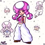  1girl aged_up braid clothed mushroom nintendo older super_mario_bros. toadette 