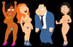  american_dad bonnie_swanson breasts crossover donna_tubbs erect_nipples family_guy high_heels lois_griffin stan_smith the_cleveland_show thighs thong 