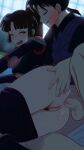  1boy 1girl anal black_hair canon_couple husband_and_wife inuyasha miroku penis penis_in_ass pussy sango sex 