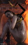  10:16 1girl 3d 3d_(artwork) 4k ass back breasts closed_mouth death_stranding dirt dirty dirty_face dirty_skin earrings female_only fire glasses looking_at_viewer mama_(death_stranding) no_bra no_panties no_pants open_eyes partially_clothed patreon patreon_username roosterart shoes shoes_on shoulders sitting solo_female subscribestar subscribestar_username video_game video_game_character video_game_franchise 