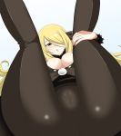 beesama black_eyes blonde_hair blush breasts cameltoe creatures_(company) cynthia_(pokemon) game_freak hair_ornament hair_over_one_eye highres huge_breasts humans_of_pokemon long_hair lying nintendo nipples open_clothes open_mouth panties panties_under_pantyhose pantyhose pixiv_manga_sample pokemon pokemon_(anime) pokemon_black_2_&_white_2 pokemon_black_and_white pokemon_bw pokemon_bw2 pokemon_diamond_pearl_&_platinum pokemon_dppt resized scarf shirona_(pokemon) solo underwear