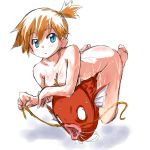  1girl aoyagi_kakerugeki ass between_breasts blue_eyes breasts cleavage feet female game_freak gym_leader humans_of_pokemon kasumi_(pokemon) lotion magikarp misty_(pokemon) nintendo nude pokemon pokemon_(anime) pokemon_(game) pokemon_red_green_blue_&amp;_yellow pokemon_rgby red_hair short_hair side_ponytail wet 