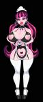  1girl big_ass big_breasts bimbo bimbo_body bimbo_lip bimbo_lips bimbofication bimbofied black_hair draculaura jose12mexico lingerie maid_uniform monster_high pink_hair pink_skin platform_shoes seductive white_thigh_highs 