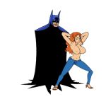 1girl 
crossover batman batman_(series) big_breasts female gif nami nami_(one_piece) one_piece orange_eyes orange_hair straw_hat_pirates topless twerking