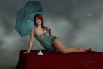  black-kat-3d-studio breasts clothing female solo umbrella 