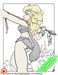  animal_skin ass ass_focus ayla_(chrono_trigger) blonde_hair cavewoman chrono_trigger kowaina.scary spear 