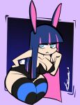 1girl big_ass big_breasts bunny_ears bunnysuit cute female_only goth goth_girl panty_&_stocking_with_garterbelt pose stocking_(psg) stocking_anarchy wide_hips