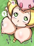 bel_(pokemon) bianca_(pokemon) blonde_hair blush breasts green_eyes habatakuhituji huge_breasts humans_of_pokemon large_breasts munna nipples pokemon pokemon_(species) pokemon_black_and_white pokemon_bw