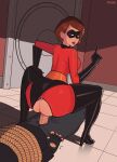  1boy 1girl ass big_ass bondage brown_hair cartoon_milf clothed_female dat_ass disney dominant_female domino_mask elastigirl erect_penis erection exposed_ass female_focus female_on_top female_penetrated helen_parr high_heel_boots high_heels high_res light-skinned_female light-skinned_male male male/female mare_ten mature mature_female milf penis pixar rape reverse_rape short_hair smooth_skin straight superheroine the_incredibles thigh_high_boots 