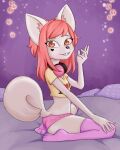  1girl angie_peach brown_eyes dimabelle flat_chested furry furry_female heart panties pink_hair shirt younger_female 