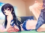  2boys aogiri_penta ass barefoot black_hair blush book censored crossdressing cum cum_on_ass cum_on_body cum_on_clothes cum_on_hair cum_on_lower_body cumdrip feet female footjob game_cg gif happy_sex indoors long_hair looking_back lying male_focus miniskirt multiple_boys nounai_kanojo pajamas penis pillow red_eyes shiokouji_kanata skirt sky smile television tenioha! toes trap window yaoi yome_juu! 