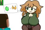  1boy 1girl 1girl1boy ass big_breasts breasts fat_ass jp20414(artist) minecraft reference_image sex? steve_(minecraft) thick_thighs thighs villager_(minecraft) 