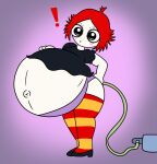  1girl belly_expansion belly_inflation big_belly blush goth goth_girl inflation panties plump rubbing_belly ruby_gloom ruby_gloom_(character) striped_legwear thick_thighs 