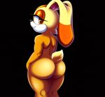  1girl ass black_background brown_eyes bunny_tail completely_nude_female cream_the_rabbit cub furry furry_female looking_back nude_female seductive_smile sega sonic sonic_the_hedgehog_(series) 