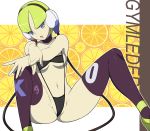 bee-j1 belly bikini black_legwear black_thighhighs blonde_hair blue_eyes breasts cameltoe cleavage creatures_(company) elesa_(pokemon) erect_nipples game_freak gym_leader hair headphones humans_of_pokemon kamitsure_(pokemon) makoto_daikichi midriff navel nintendo open_mouth pokemon pokemon_(anime) pokemon_(game) pokemon_black_2_&_white_2 pokemon_black_and_white pokemon_bw pokemon_bw2 purple_eyes short_hair sitting swimsuit thighhighs