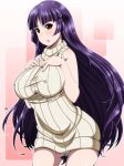 blush breasts cameltoe creatures_(company) dark_green_hair erect_nipples game_freak gym_leader humans_of_pokemon natsume_(pokemon) nintendo panties pink_eyes pokemon pokemon_(anime) pokemon_(game) pokemon_red_green_blue_&_yellow porkyman purple_hair red_eyes sabrina_(pokemon) satsuki_imonet sleeveless sweater sweater_dress underwear virgin_killer_sweater