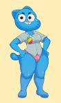 >:( 1girl 2018 2d 2d_(artwork) acstlu anthro anthro_only barefoot blue_body blue_fur breasts cartoon cartoon_milf cartoon_network cat clothed clothed_female clothing digital_media_(artwork) domestic_cat eyelashes felid feline felis female_anthro female_only frown frustrated fur furry furry_female furry_only hands_on_hips looking_at_viewer mammal mature mature_anthro mature_female milf nicole_watterson panties pink_nose pink_panties shirt short_tail simple_background solid_color_background solo_anthro solo_female standing tail the_amazing_world_of_gumball thick_thighs thighs topwear underwear upset voluptuous western_cartoon whiskers wide_hips yellow_background