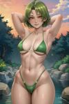 1girl ai_generated bikini bikini_bottom bikini_top brown_eyes colombian female_focus female_only freckles green_bikini green_bikini_bottom green_bikini_top green_hair hispanic hispanic_virtual_youtuber indie_virtual_youtuber latam_virtual_youtuber light-skinned_female light_skin ryumi ryumivt short_hair small_breasts solo_female stable_diffusion twitch twitch.tv virtual_youtuber vtuber yellow_eyes youtube youtube_hispanic