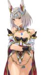 1girl alluring animal_ears arm_behind_back blush breasts cat_ears chest_jewel gloves gluteal_fold groin high_res highleg highleg_leotard jewelry kamu_(kamuuei) leotard nia_(blade)_(xenoblade) nia_(xenoblade) nintendo small_breasts smile white_hair wide_hips xenoblade_(series) xenoblade_chronicles_2 xenoblade_chronicles_3